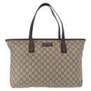 GUCCI GG Supreme Tote Bag PVC Beige Silver 181084 Auth ka1354-2