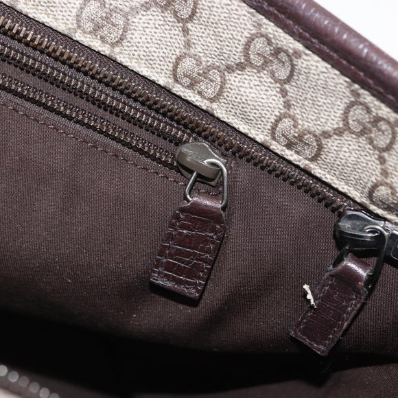 GUCCI GG Supreme Tote Bag PVC Beige Silver 181084 Auth ka1354