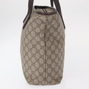 GUCCI GG Supreme Tote Bag PVC Beige Silver 181084 Auth ka1354-4