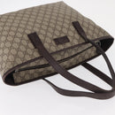 GUCCI GG Supreme Tote Bag PVC Beige Silver 181084 Auth ka1354-6