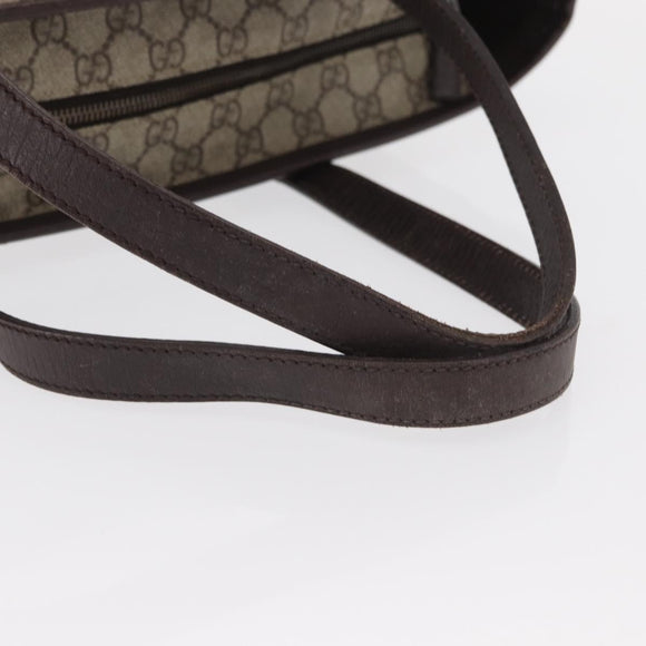 GUCCI GG Supreme Tote Bag PVC Beige Silver 181084 Auth ka1354