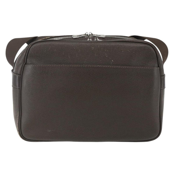 LOUIS VUITTON Taiga Reporter PM Shoulder Bag Grizzly M30158 LV Auth ka1358