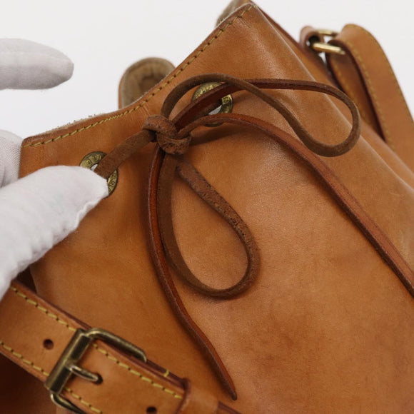 LOUIS VUITTON Nomad leather Petit Noe Shoulder Bag Beige M85003 LV Auth ka1359