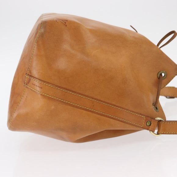 LOUIS VUITTON Nomad leather Petit Noe Shoulder Bag Beige M85003 LV Auth ka1359