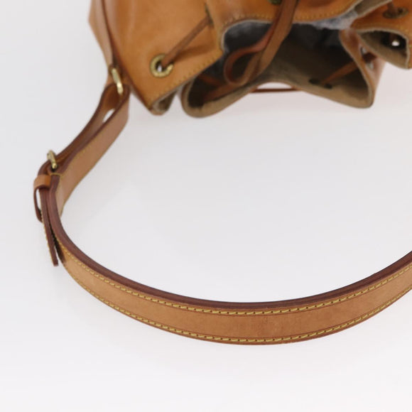 LOUIS VUITTON Nomad leather Petit Noe Shoulder Bag Beige M85003 LV Auth ka1359