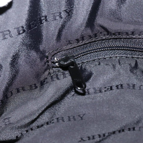 BURBERRY Nova Check Hand Bag Canvas Beige Silver Auth ka136