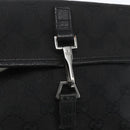 GUCCI GG Canvas Jackie Waist bag Black Silver 92543 Auth ka1363-10