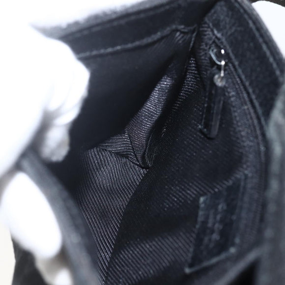 GUCCI GG Canvas Jackie Waist bag Black Silver 92543 Auth ka1363