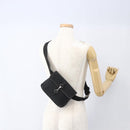 GUCCI GG Canvas Jackie Waist bag Black Silver 92543 Auth ka1363-22