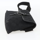 GUCCI GG Canvas Jackie Waist bag Black Silver 92543 Auth ka1363-4