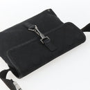 GUCCI GG Canvas Jackie Waist bag Black Silver 92543 Auth ka1363-6