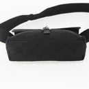 GUCCI GG Canvas Jackie Waist bag Black Silver 92543 Auth ka1363-5