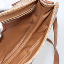 CELINE Macadam Canvas Shoulder Bag PVC Beige Gold Auth ka1364-16