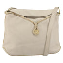CELINE Shoulder Bag Leather Beige Gold Auth ka1365-1