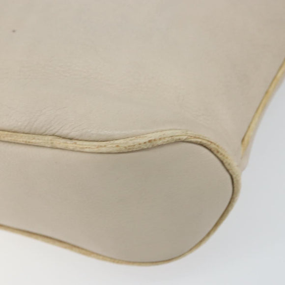 CELINE Shoulder Bag Leather Beige Gold Auth ka1365