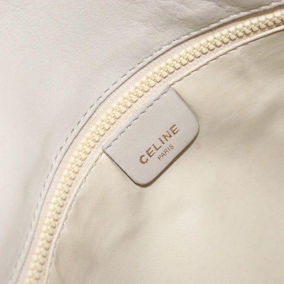 CELINE Shoulder Bag Leather Beige Gold Auth ka1365