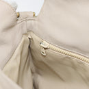 CELINE Shoulder Bag Leather Beige Gold Auth ka1365-21