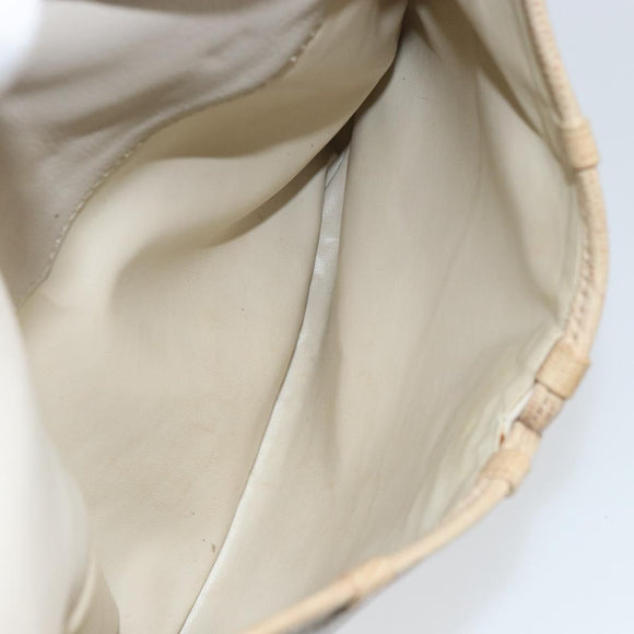 CELINE Shoulder Bag Leather Beige Gold Auth ka1365