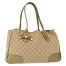 GUCCI GG Canvas Tote Bag Beige Gold 163805 Auth ka1366-1