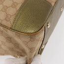 GUCCI GG Canvas Tote Bag Beige Gold 163805 Auth ka1366-10