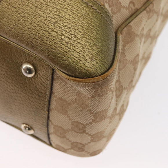 GUCCI GG Canvas Tote Bag Beige Gold 163805 Auth ka1366