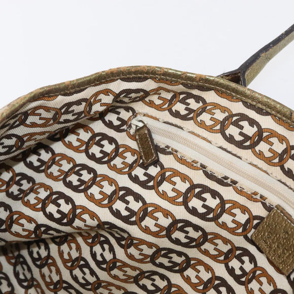 GUCCI GG Canvas Tote Bag Beige Gold 163805 Auth ka1366