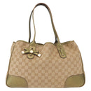GUCCI GG Canvas Tote Bag Beige Gold 163805 Auth ka1366-2