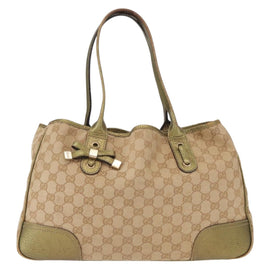 GUCCI GG Canvas Tote Bag Beige Gold 163805 Auth ka1366 - 0