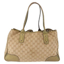 GUCCI GG Canvas Tote Bag Beige Gold 163805 Auth ka1366-3