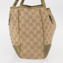 GUCCI GG Canvas Tote Bag Beige Gold 163805 Auth ka1366-5