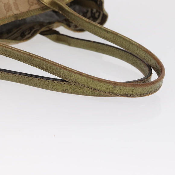 GUCCI GG Canvas Tote Bag Beige Gold 163805 Auth ka1366