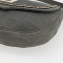 FENDI Shoulder Bag Suede Gray Gold Auth ka1367-10