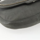 FENDI Shoulder Bag Suede Gray Gold Auth ka1367-11