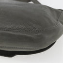 FENDI Shoulder Bag Suede Gray Gold Auth ka1367-12