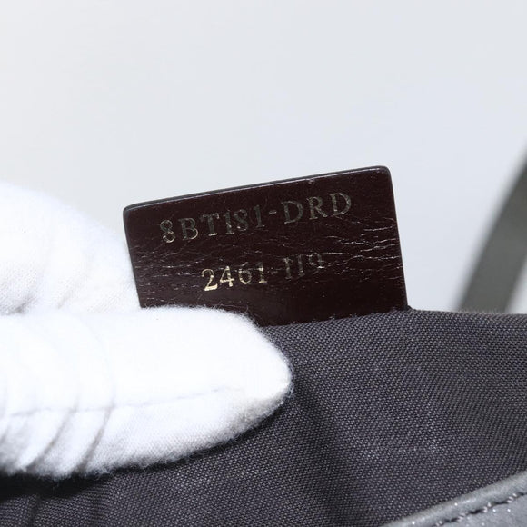 FENDI Shoulder Bag Suede Gray Gold Auth ka1367