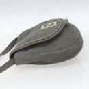 FENDI Shoulder Bag Suede Gray Gold Auth ka1367-4