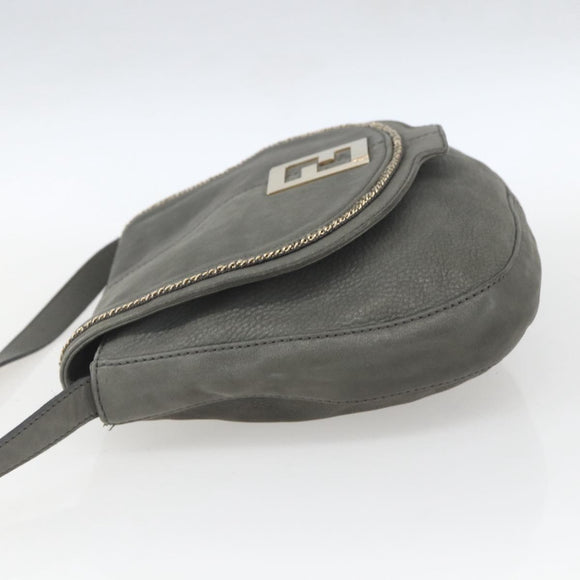 FENDI Schoudertas Suède Grijs Goud Origineel ka1367