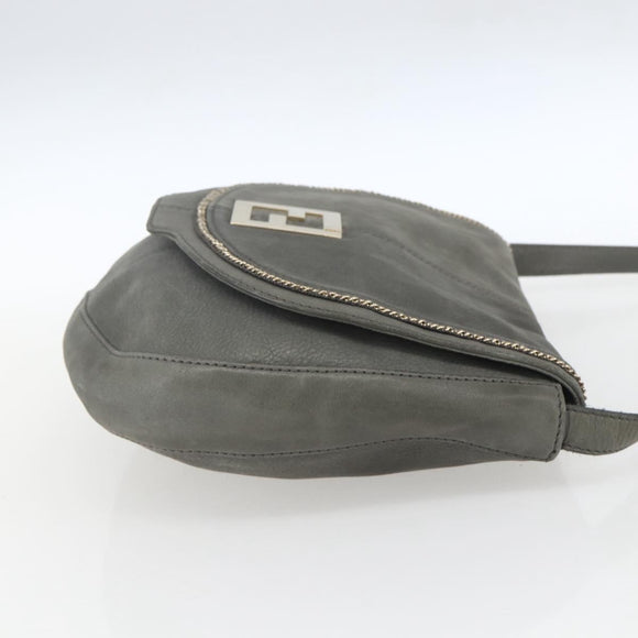 FENDI Schoudertas Suède Grijs Goud Origineel ka1367