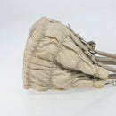 PRADA Hand Bag Nylon 2way Beige Silver Auth ka1368-3