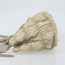 PRADA Hand Bag Nylon 2way Beige Silver Auth ka1368-4