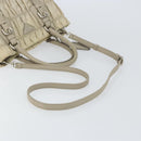 PRADA Hand Bag Nylon 2way Beige Silver Auth ka1368-8