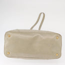 PRADA Hand Bag Leather 2way Beige Gold Auth ka1369-5