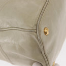 PRADA Hand Bag Leather 2way Beige Gold Auth ka1369-10
