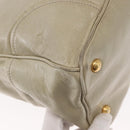 PRADA Hand Bag Leather 2way Beige Gold Auth ka1369-16
