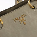 PRADA Hand Bag Leather 2way Beige Gold Auth ka1369-18