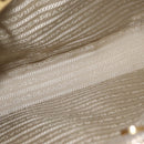 PRADA Hand Bag Leather 2way Beige Gold Auth ka1369-11