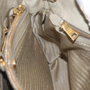 PRADA Hand Bag Leather 2way Beige Gold Auth ka1369-21