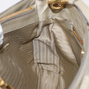 PRADA Hand Bag Leather 2way Beige Gold Auth ka1369-23