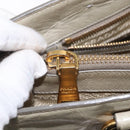 PRADA Hand Bag Leather 2way Beige Gold Auth ka1369-27