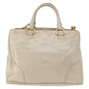PRADA Hand Bag Leather 2way Beige Gold Auth ka1369-2